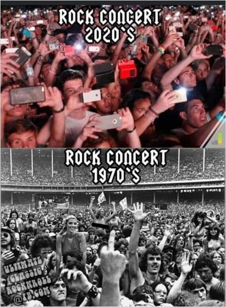 Rock concert now and then