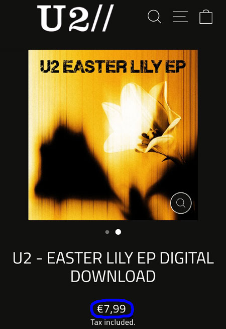 U2 EU Shop Easter Lilly