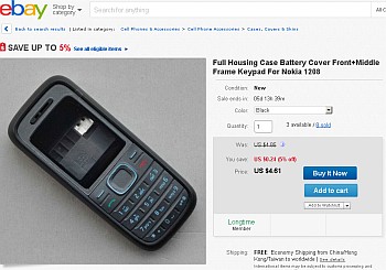 Новый корпус для Nokia 1208 на eBay
