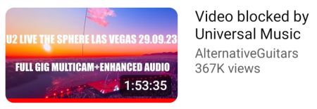 Blocked by Universal на YouTube
